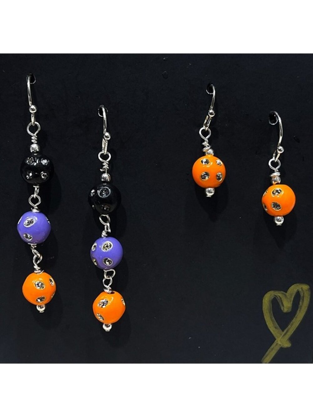 Halloween Mom & Daughter Orange, Purple & Black Earrings | Pierced & Clip On
